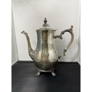 Vintage mid-20th-century  Ornate Silver Plated Coffee Tea Pot Victorian Rogers